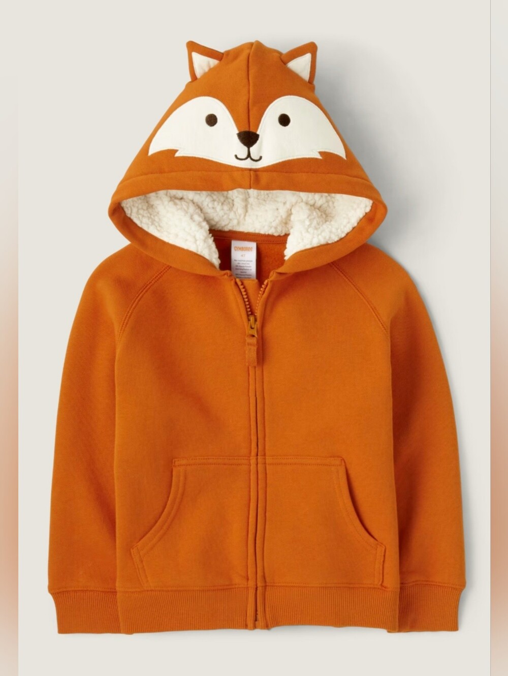 Gymboree "Autumn Adventures" embroidered fox fleece boy zip up hoodie